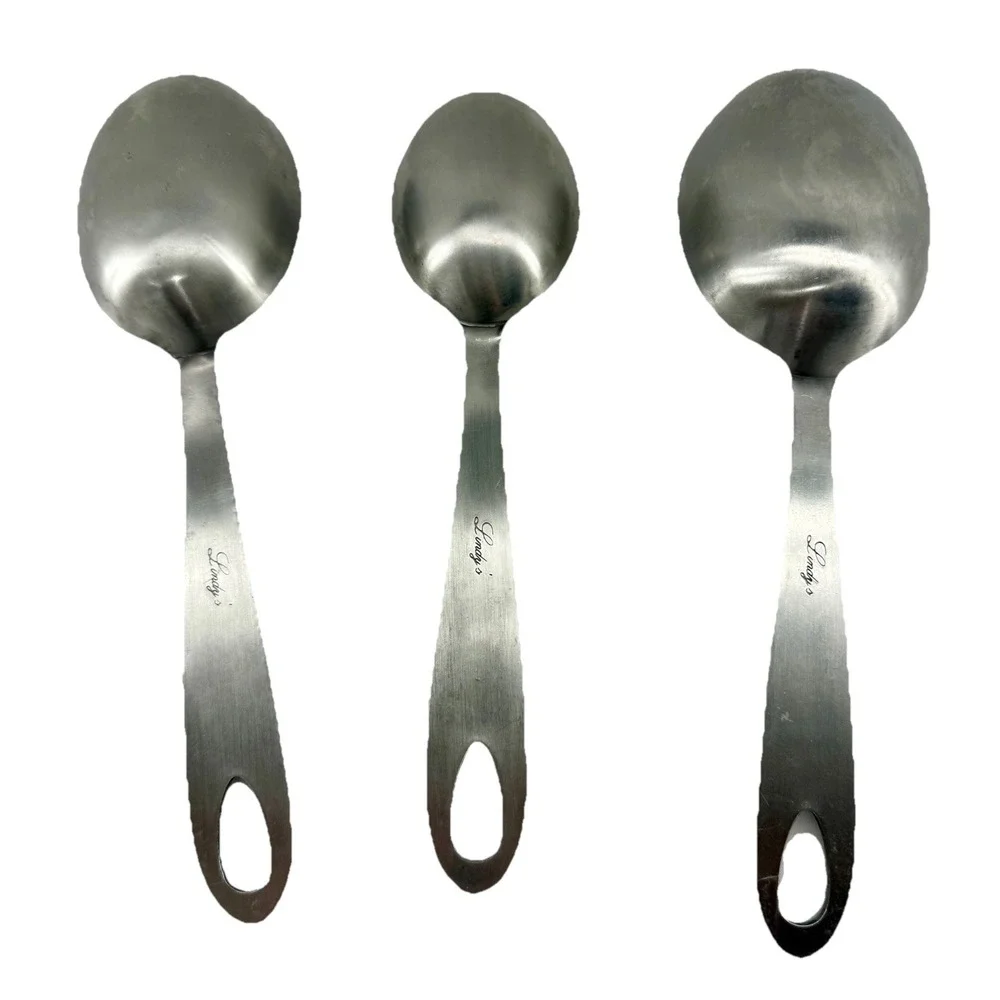 Lindy's MPC4 Stainless Steel Measuring Cup Spoons 3 Pc Set‎ 1/8 1/4 1/3 Cup 8.5